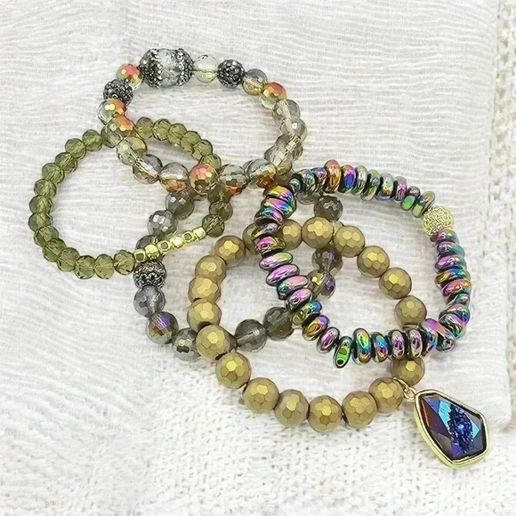 ๐๏ธ5pc Boho Chic Handmade Beaded Stackable Stretchy Trendy Bracelet Set ๐ฟ - Picture 10 of 15